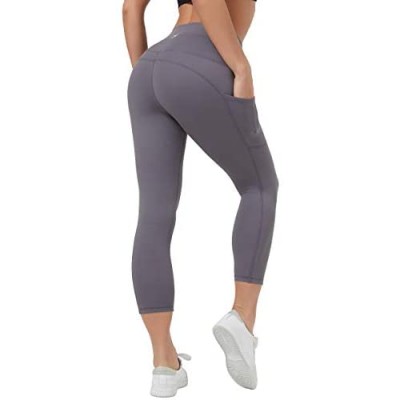 DEMOZU High Waisted Capri Leggings for Women Soft Workout Athletic Exercise Capri Yoga Pants with Pockets