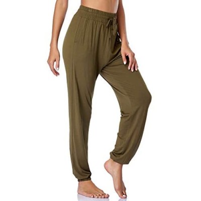 Envlon Women's Jogger Pants with Pockets Yoga Pants Loose Stretch Drawstring Running Workout Swetpants Comfy Lounge Pants