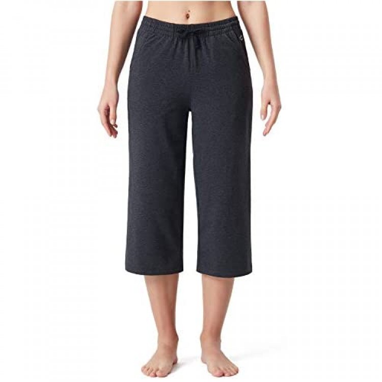 Naviskin Women's Yoga Lounge Capri Pants Active Stretch Flare Capri Crop Pants