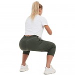 SPECIALMAGIC Women's Running Capri Jogging Pants Athletic Workout Hiking Capri Sweatpants Activewear Lounge with Pockets