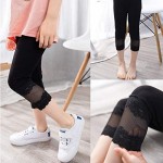 3 Pack Baby Toddler Girls Modal Capri Leggings Kids Lace Cropped Pants Summer Thin Cotton Soft Footless Tights Solid Color