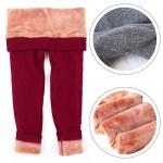 BOOPH Little Girls Winter Leggings Pants Cable Knit Fleece Lined Tights