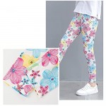 FreeNFond Girls Stretch Leggings Kids Floral Tight Yoga Pants Ankle Length 3 Pack