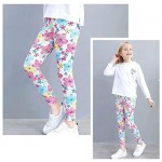 Max Shape 2 Pack Leggings for Toddler Girls Flower Pants for Girls Girls Stretch Leggings Size 10-12