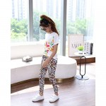 ModaIOO Girls Stretch Leggings Kids Soft Printed Yoga Pants Ankle Length Multipack