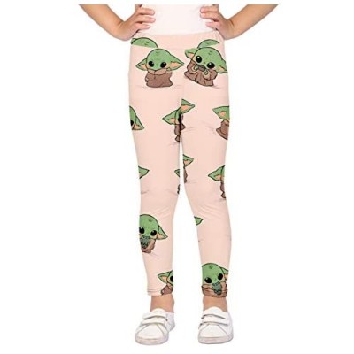 NADHIRAH Girls Cute Printed Leggings Child Classic Trousers Stretch Long Pants Kids Ankle Length Comfy Tights