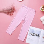 Omigga 8 Pieces Girls' Capris Leggings Cotton Cropped Leggings School Uniform Pants for Girls 8 Colors
