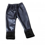 Swtddy Kids Winter Warm Leggings Stretch Girls Faux Leather Fleece Pants Thick Trousers