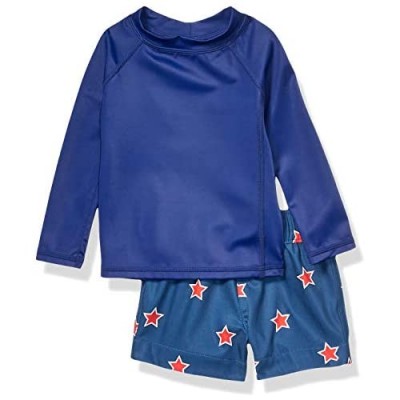  Essentials Baby Boys' Long-Sleeve Rashguard and Trunk Swimsuit Sets