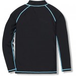TSLA Boys' Long Sleeve Zipper Rash Guard UPF 50+ UV/Sun Protection Swim Shirts Quick Dry Water Swimsuit Top