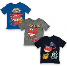 Super Wings Boys' Toddler 3 Pc Pack Ss Tees