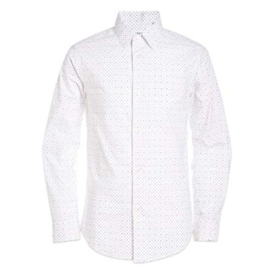 Calvin Klein Boys' Long Sleeve Patterned Button-down Dress Shirt