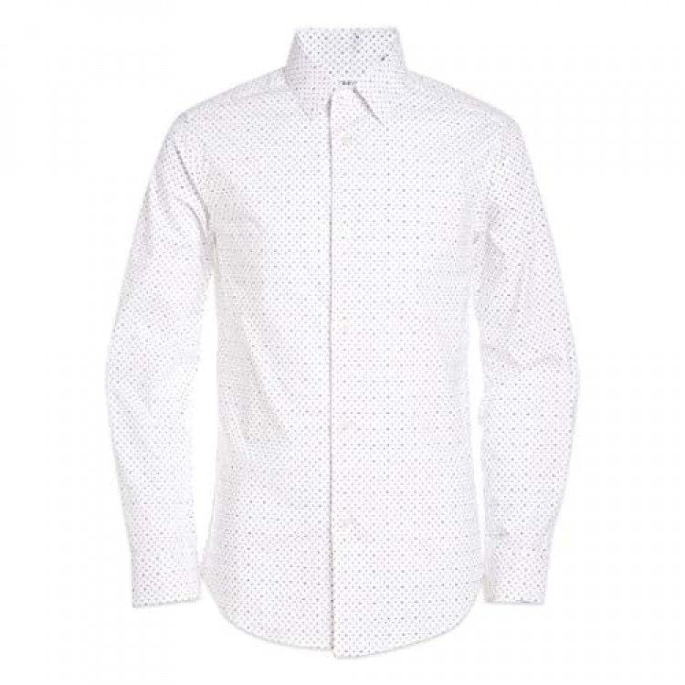 Calvin Klein Boys' Long Sleeve Patterned Button-down Dress Shirt