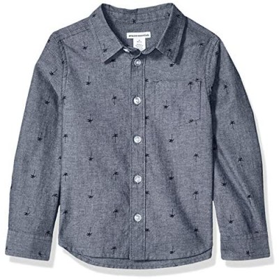  Essentials Boys' Long-Sleeve Woven Poplin Chambray Button-Down Shirts