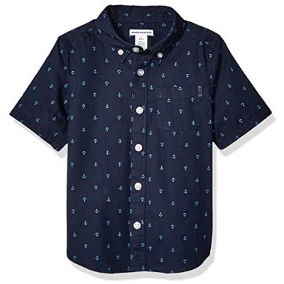  Essentials Boys' Short-Sleeve Woven Poplin Chambray Button-Down Shirts
