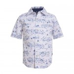 Nautica Boys' Short Sleeve Printed Woven Shirt