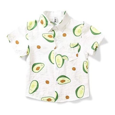 Phorecys Kids Big Boys Hawaiian Shirts Tropical Tops Button Down Short Sleeve Aloha Shirts