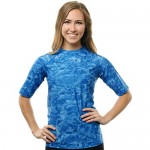 Aqua Design Rashguard Swim Shirts for Women UPF50+ Short Sleeve Rash Guard Shirt