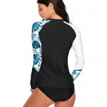 BesserBay Women's Long Sleeve Rash Guard Sun Protection UPF 50+ Print Swim Shirt