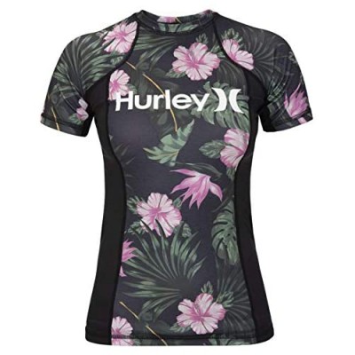 Hurley Women's Short-Sleeve Floral UPF +50 Sun Shirt Rashguard