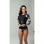 LafyKoly Women's Long Sleeve Rash Guard UV Protection Two Piece Swimsuit Tankini Sets Bathing Suit