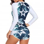 Runtlly Womens Long Sleeve Rash Guard Swimsuit Sun Protection Sport Wetsuit Two Piece Swimsuit Set S-XXXL