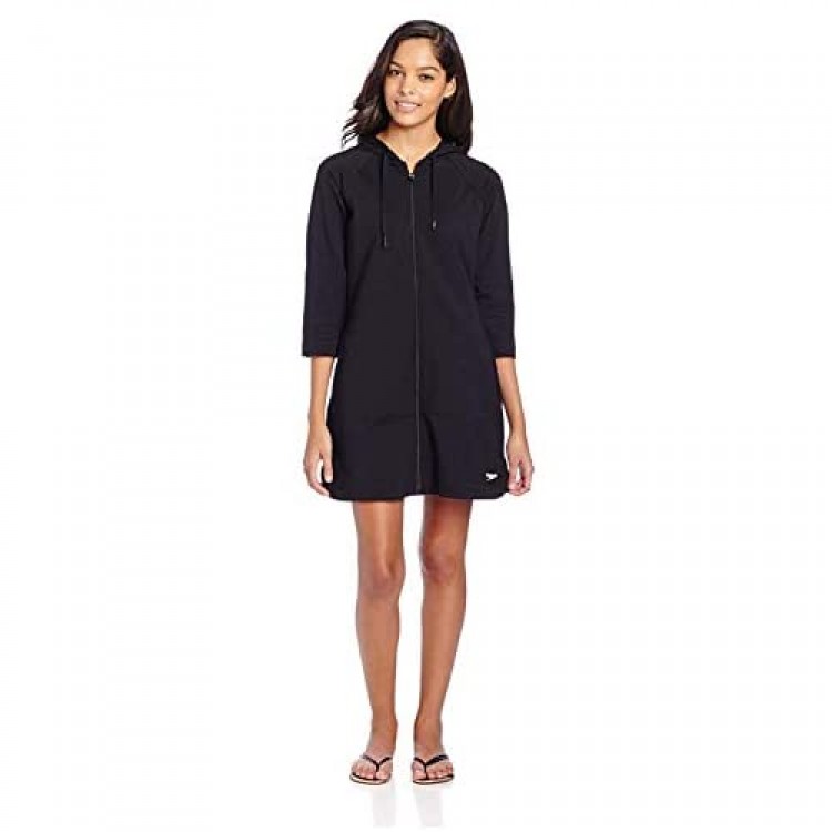 Speedo Women's Hooded Aquatic Fitness Robe and Cover-Up with Full Front Zip