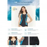TSLA Women's Sleeveless Rash Guard Swimwear UPF 50+ Zip Front Tankini Swim Shirts Quick Dry Swimsuit Top with Built in Bra