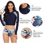 Womens Swimsuits Rash Guard Set Long Sleeve Zipper Bathing Suit with Built in Bra Quick Dry Athletic Shirt