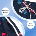 ELETOP Women's Borad Shorts Summer Floral Swim Trunks Elastic Waist Beach Trunks Quick Dry Swimsuit Bottom with Pockets