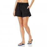 Nautica Women's Solid 4 1/2 Core Stretch Boardshort with Adjustable Waistband Cord