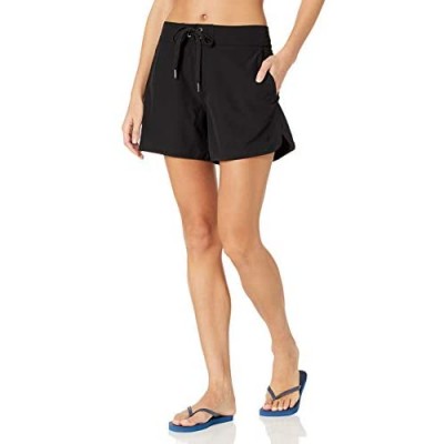 Nautica Women's Solid 4 1/2" Core Stretch Boardshort with Adjustable Waistband Cord