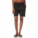 Nautica Women's Solid 9 Core Stretch Boardshort with Adjustable Waistband Cord