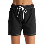 Rocorose Women's Board Shorts Quick Dry Drawstring Sports Summer Bottom Swim Shorts with Pocket