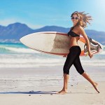 SPRING SEAON Women's Long Board Shorts Swim Capris Legging Surfing Adjustable Tie Knees Pants Rushed Solid Bottoms