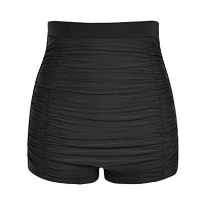 Tomlyws Women's Tankini Bikini Bottom High Waist Swim Shorts Briefs Shirred Tankini Bottom Sport Swimwear S-XXXL