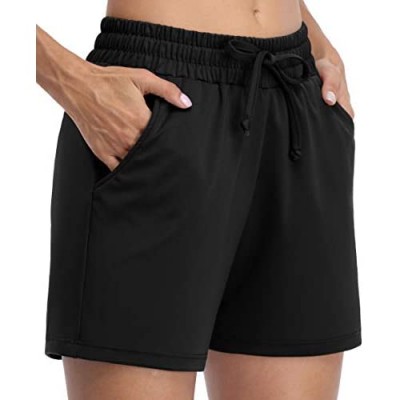 ATTRACO Women's Lounge Running Shorts Elastic Waist Gym Athletic Shorts with Pockets