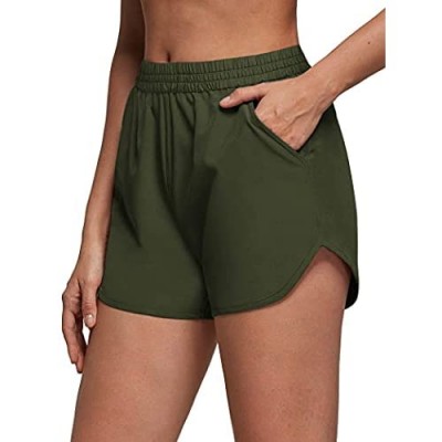 COOrun Women's Athletic Shorts Active Running Short Quick Dry Workout Gym Shorts with Pockets