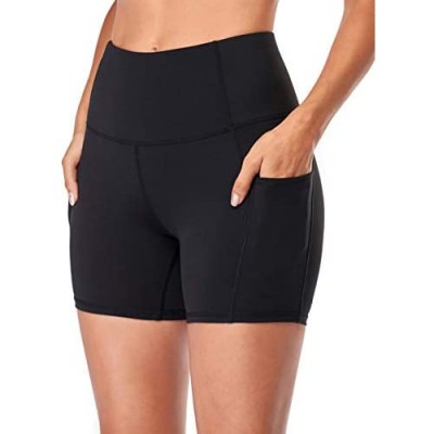 Jugofar Yoga Short Women High Waist Side Pockets Workout Running Athletic Back Pocket Shorts 5"