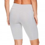 Reebok Women's Compression Running Shorts with Phone Pocket - High Waisted Performance Workout Short - 11 Inch Inseam