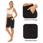 STELLE Women's 10 Lounge Bermuda Shorts Athletic Casual Jersey Cotton Sweat Shorts with Pockets