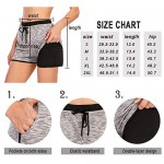 XMLMRY Women Workout Running Shorts 2 in 1 Athletic Yoga Gym Sport Shorts with Pockets