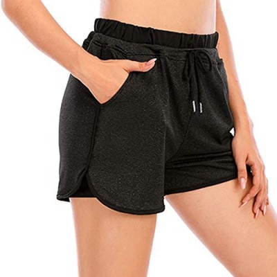 XMLMRY Women Workout Running Shorts 2 in 1 Athletic Yoga Gym Sport Shorts with Pockets