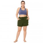 ZERDOCEAN Women's Plus Size 5 Casual Lounge Yoga Sports Shorts Pajama Walking Athletic Shorts Activewear with Pockets