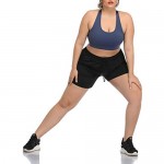 ZERDOCEAN Women's Plus Size Fitness Running Sports Shorts Gym Athletic Shorts Drawstring Waist with Side Pockets