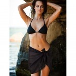 4 Pieces Women Chiffon Short Sarongs Cover Ups Beach Swimsuit Wrap Skirt 4 Colors