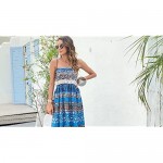 CHICGAL Summer Dresses for Women Beach Cover Ups Strapless Boho Floral Print Sundress