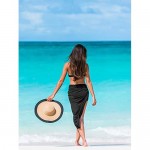 Chuangdi 2 Pieces Women Beach Wrap Sarong Cover Up Chiffon Swimsuit Wrap Skirts (Black and White)