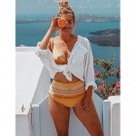 Eddoyee Loose Beach Cover Up Tunic Shirt Women‘s Long Sleeve Swimsuit Blouse