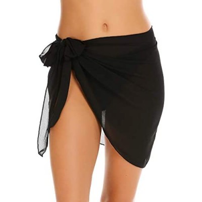 Ekouaer Women Short Sarongs Beach Wrap Sheer Bikini Wraps Chiffon Cover Ups for Swimwear S-3XL